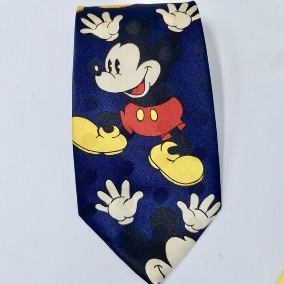 Vintage Cervantes Mickey Mouse Blue Neck Tie Key Ring New Lot 2 - Picture 2 of 6